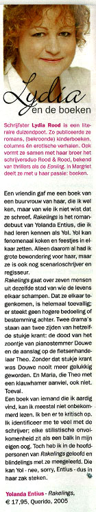 Lydia Rood over Rakelings